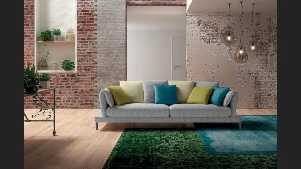 Divano moderno in tessuto Upper Twist di Samoa