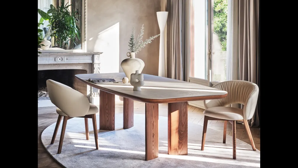 Sedia in pelle Anime Wood di Calligaris
