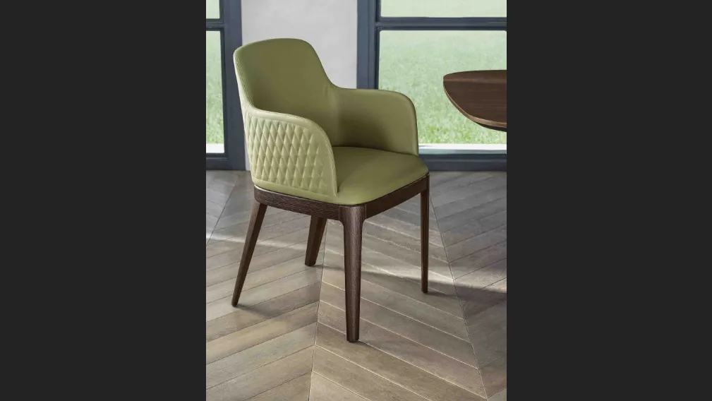 Sedia Margot rivestita in pelle di Bontempi