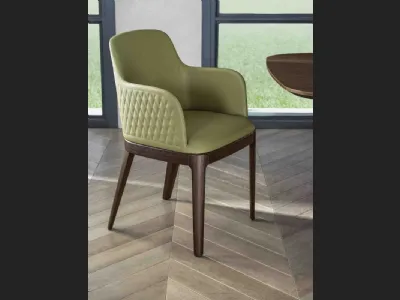 Sedia Margot rivestita in pelle di Bontempi