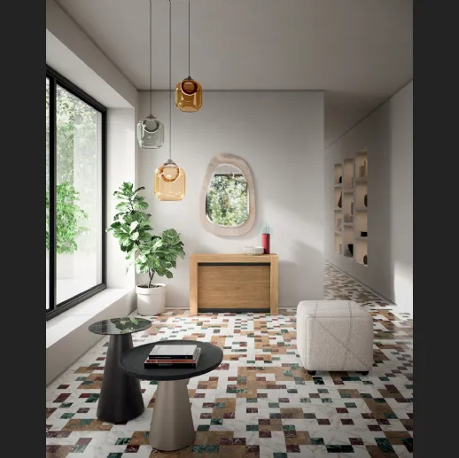 Consolle A3 allungabile in Rovere dotata di 5 prolunghe incorporate nella struttura di Ozzio
