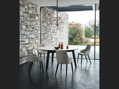Tavolo rotondo Convivio in Ceramica Statuarietto di Sangiacomo