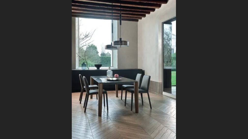 Tavolo Desco in Ceramica Nero Greco di Sangiacomo
