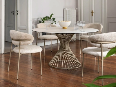 Tavolo rotondo in ceramica Vortex di Calligaris