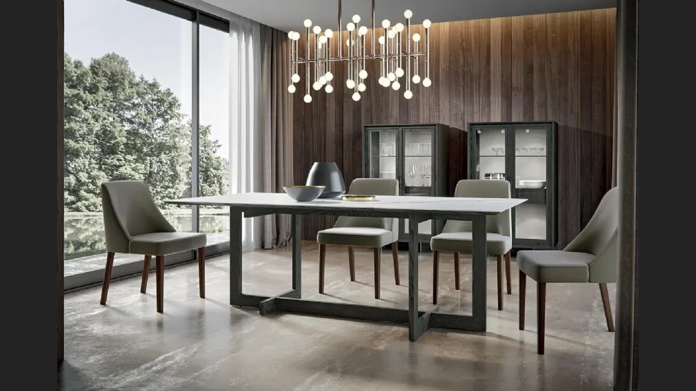 Tavolo Zen Zenith con top in laminato e struttura in legno di Mobilgam