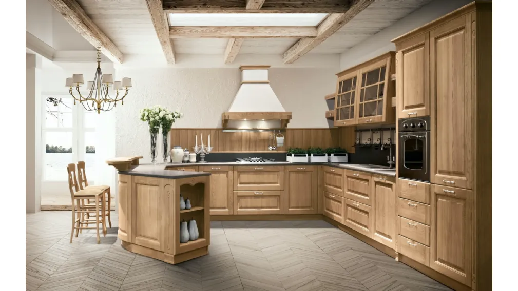 Cucina Classica Bolgheri v8 in Rovere Naturale di Stosa