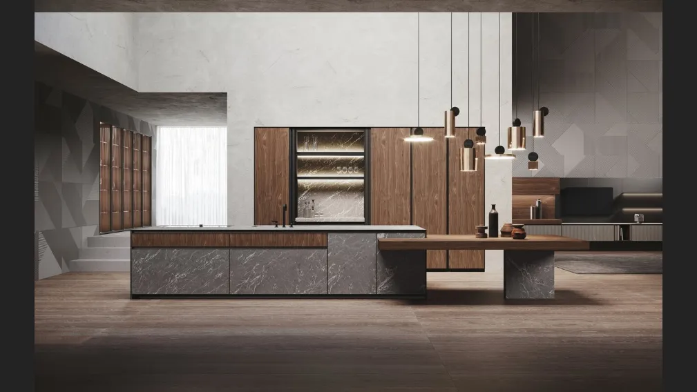 Cucina Design in HPL finitura pietra Avola di Binova