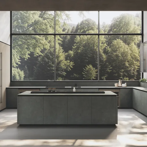 Cucina Design in bilaminato con isola Balance di Binova