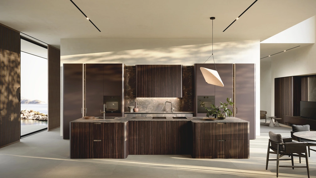 Cucina Design con isola Bluna Metal 5|0 di Binova