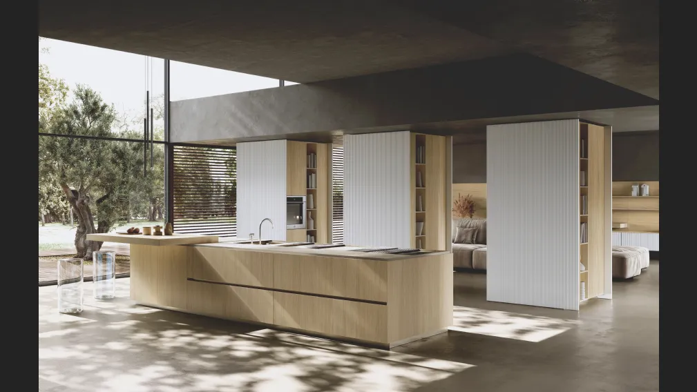Cucina Design con isola Bluna Wey di Binova