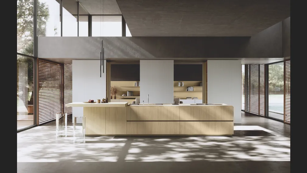 Cucina Design con isola Bluna Wey di Binova