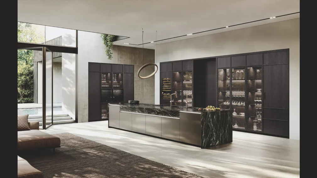 Cucina Design con isola Hily Legno di Binova