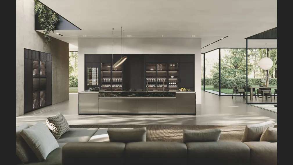 Cucina Design con isola Hily Legno di Binova