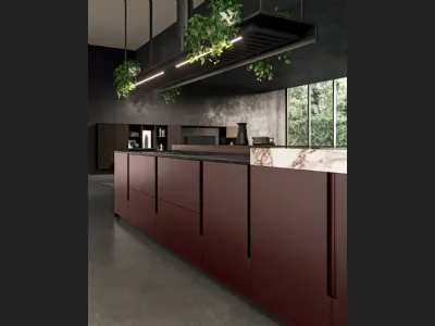 Cucina Design in laccato opaco e top in gres Vogue di Binova