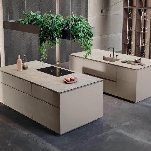 Cucina Design Mantis Rovere Saturno in rovere e pietra naturale Nero Marquinia di Binova