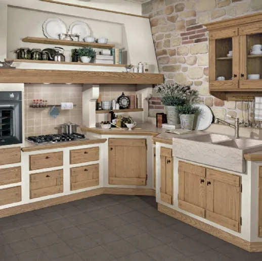 Cucina in muratura Anita castagno mielato di Lube