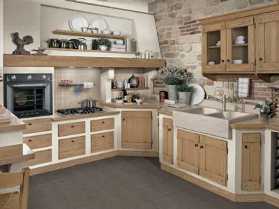 Cucina in muratura Anita castagno mielato di Lube