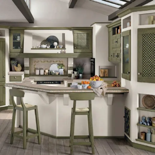 Cucina in muratura Anita verde antico di Lube