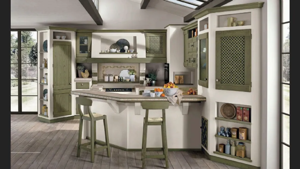 Cucina in muratura Anita verde antico di Lube