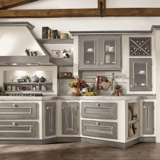 Cucina in muratura Beatrice Laccato Argilla di Lube