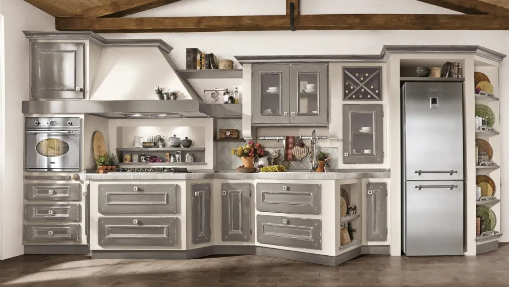 Cucina in muratura Beatrice Laccato Argilla di Lube