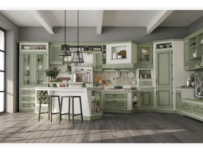 Cucina in muratura Beatrice laccato salvia di Lube