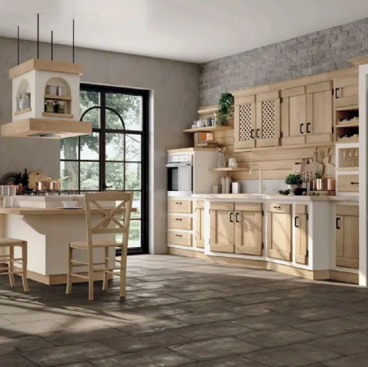 Cucina in muratura Anita castagno gessato di Lube