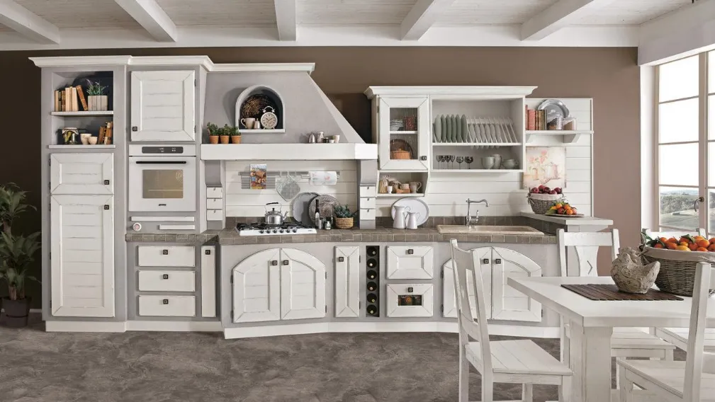 Cucina in muratura Luisa Bianco Rustico di Lube