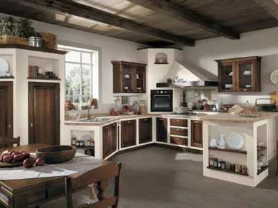 Cucina in muratura Onelia Frassino tinto Noce di Lube