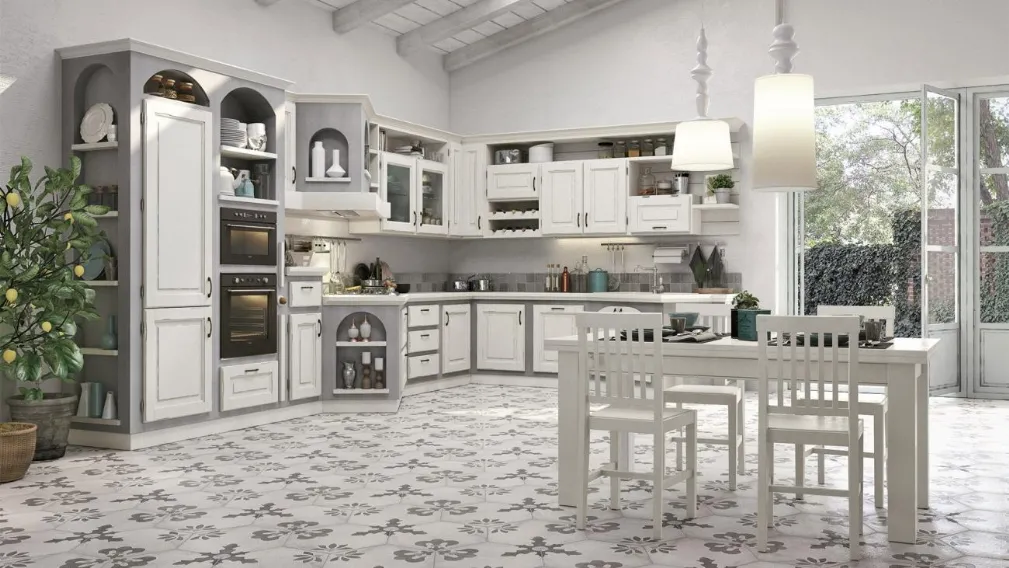 Cucina in muratura Onelia Laccato Bianco di Lube