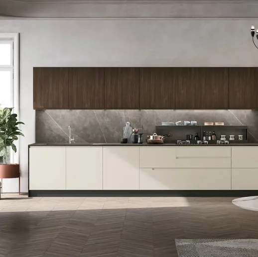 Cucina Moderna Karma 07 in Pet e Rovere Corteccia di Stosa