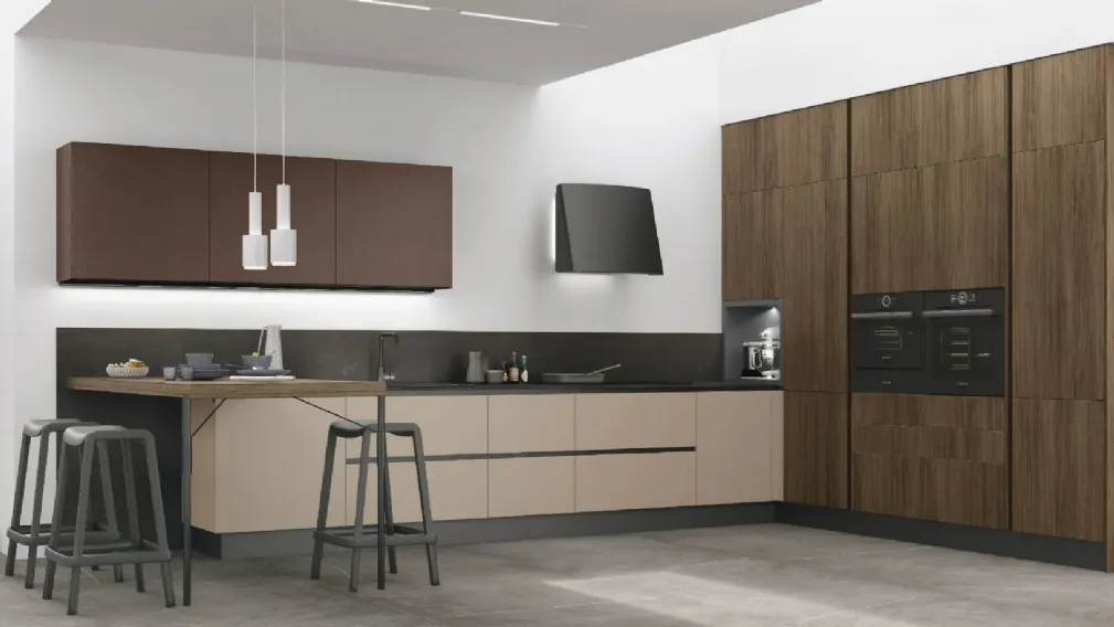 Cucina Moderna angolare con penisola Infinity di Stosa